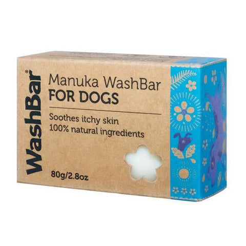 A picture of the 100%  natural Manuka WashBar soap for dogs in it&